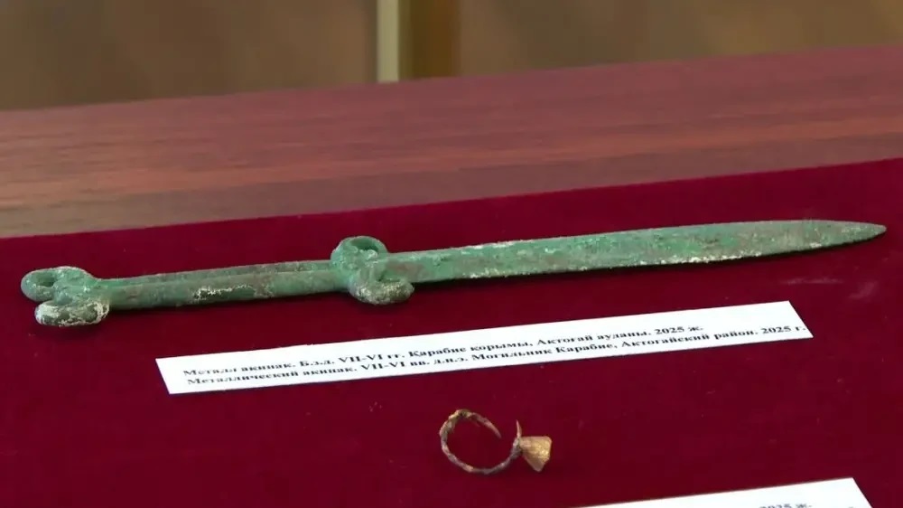 Казахстанские археологи нашли отлично сохранившийся сакский меч 