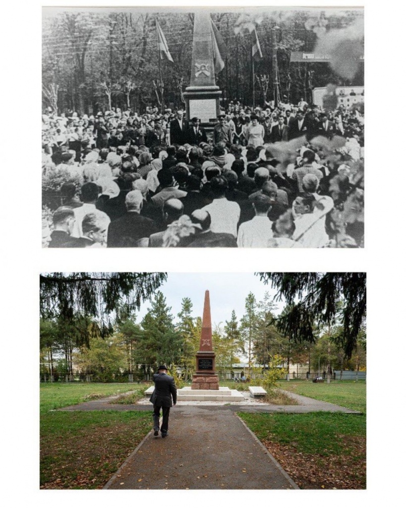открытие памятника героям войны 1965. Памятник в 2023 году.