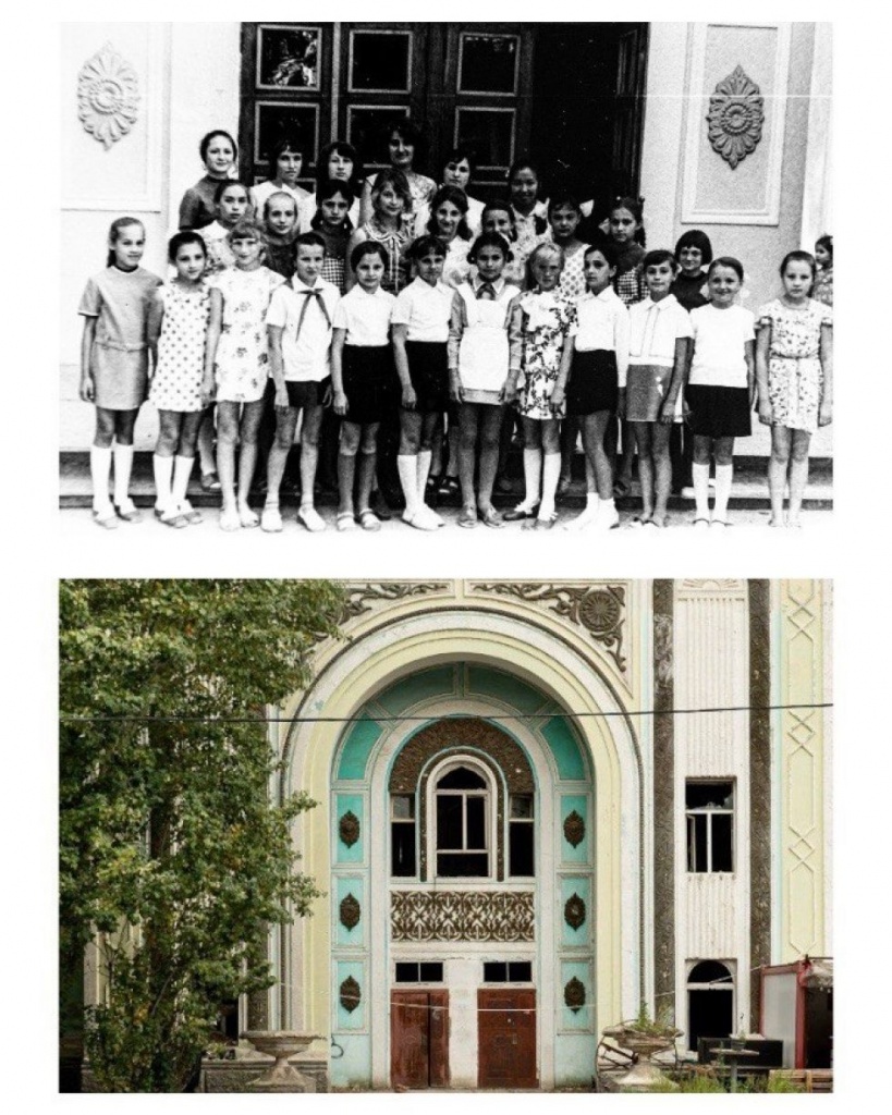ученики Л. Штепы возле Дома культуры, 1970-е. Дом культуры 2023.
