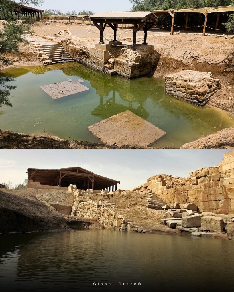 Al-Maghtas, also known as „The Baptism Site of Jesus,“ is located on the eastern bank of the Jordan River in Jordan. It is the biblical place where Jesus Christ was baptized by John the Baptist aroun.jpg