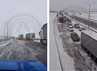 Около 800 машин скопилось на автодороге в Карагандинской области